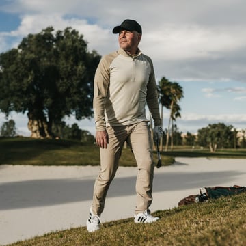 M Light Mid Layer LS Beige Bogeys & Birdies