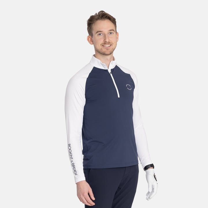 M Light Mid Layer LS Vit Blå Bogeys & Birdies