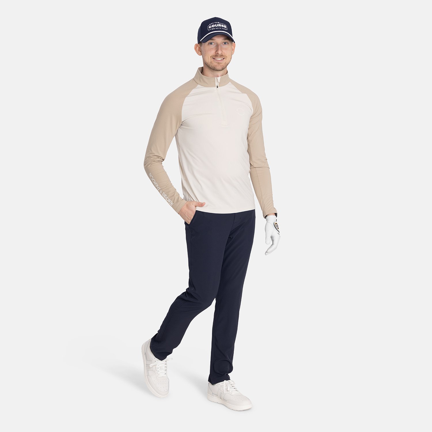 M Light Mid Layer LS Beige Bogeys & Birdies