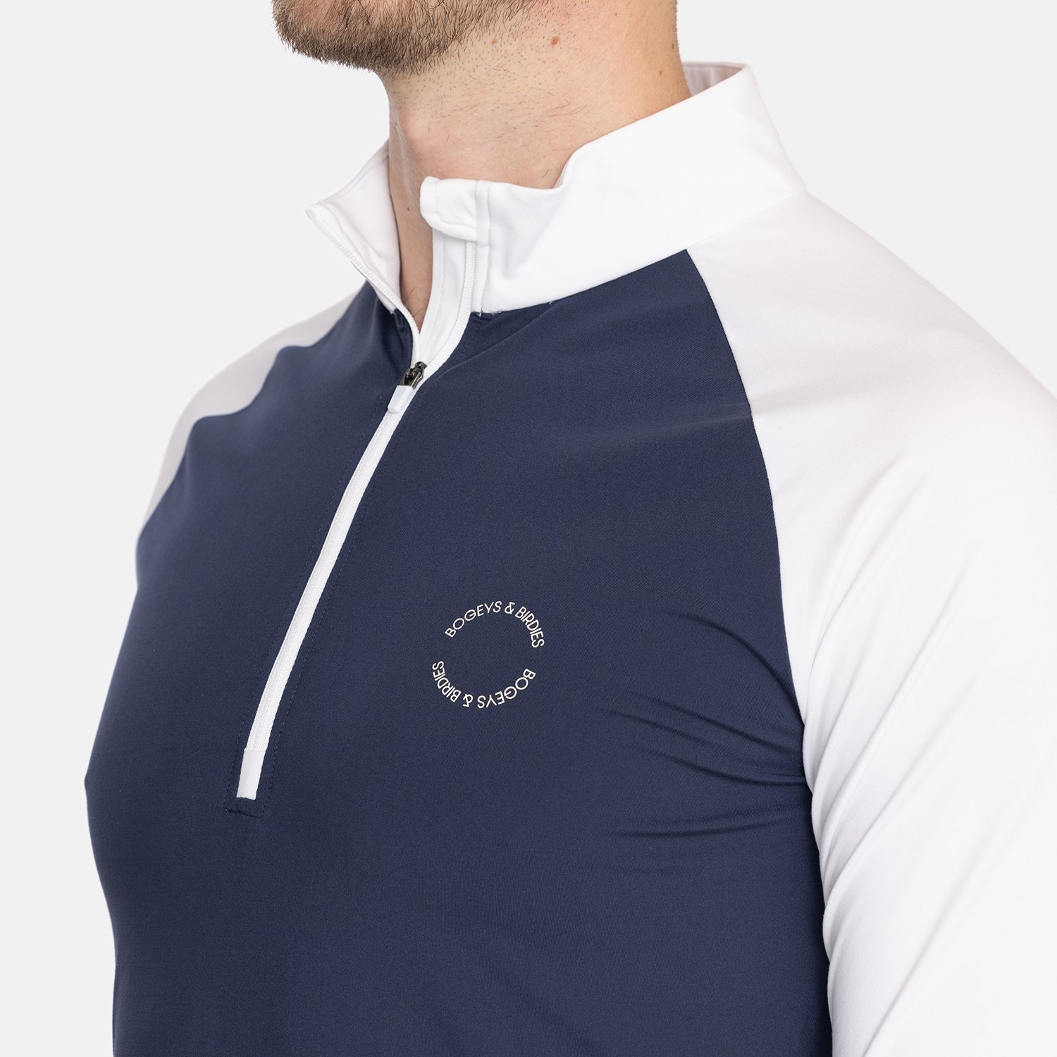 M Light Mid Layer LS Vit Blå Bogeys & Birdies