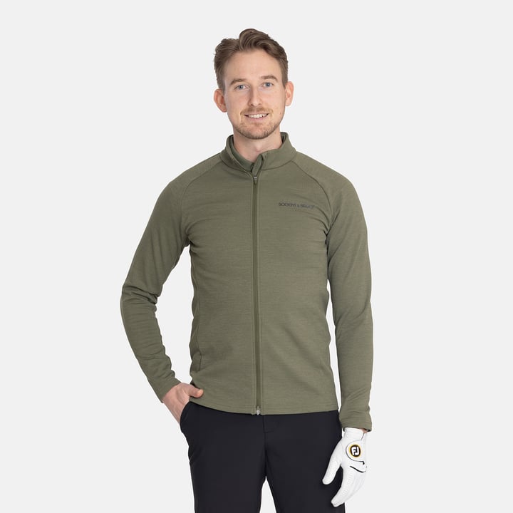 M Mid Layer Waffle Full-Zip Grön Bogeys & Birdies