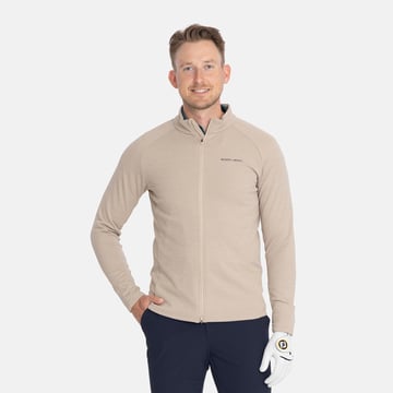 M Mid Layer Waffle Full-Zip Beige Bogeys & Birdies