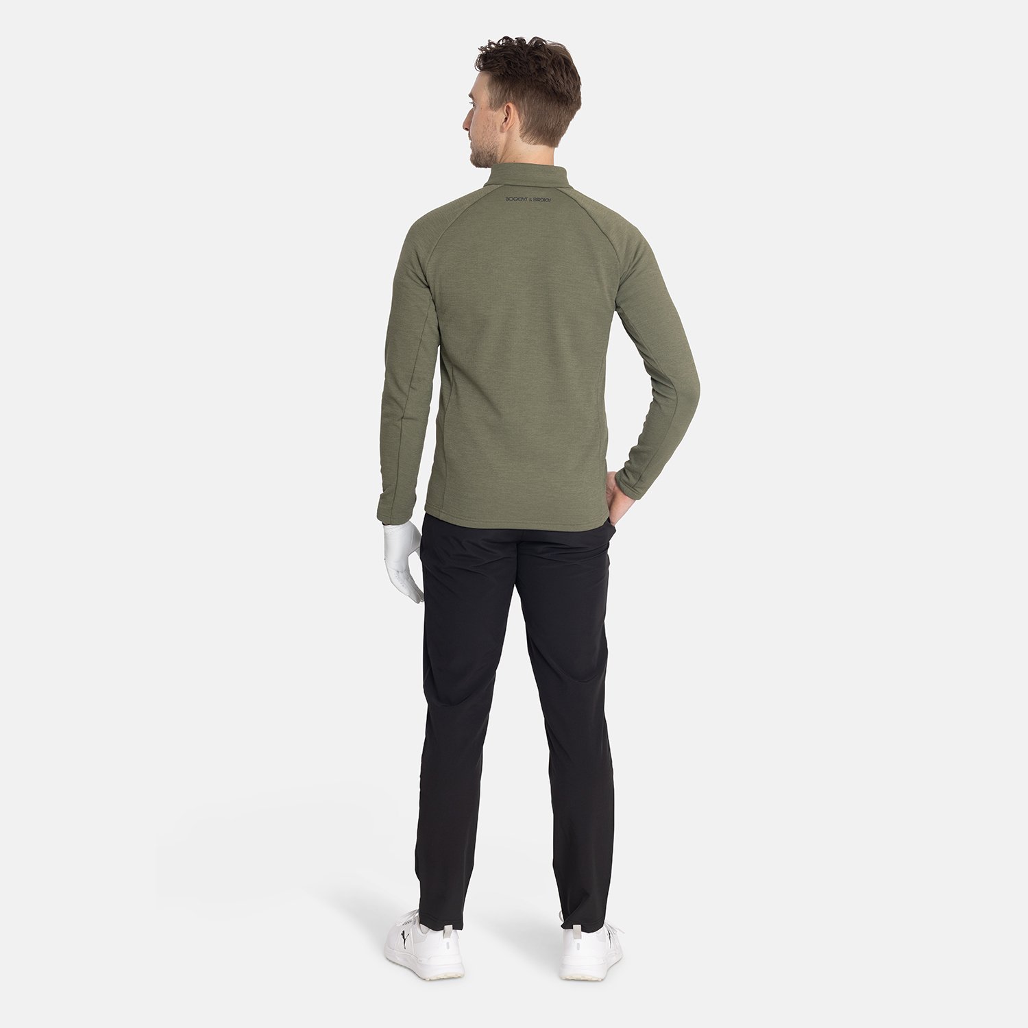 M Mid Layer Waffle Full-Zip Grön Bogeys & Birdies