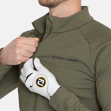 M Mid Layer Waffle Full-Zip Grön Bogeys & Birdies