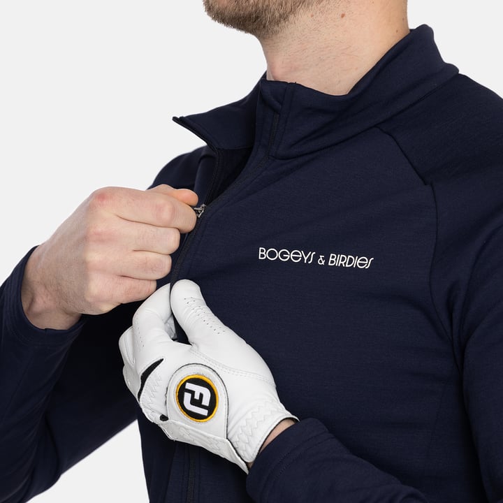 M Mid Layer Waffle Full-Zip Blå Bogeys & Birdies