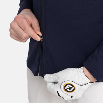 M Mid Layer Waffle Full-Zip Blå Bogeys & Birdies