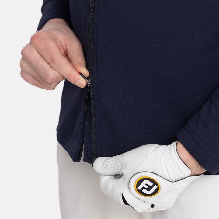 M Mid Layer Waffle Full-Zip Blå Bogeys & Birdies