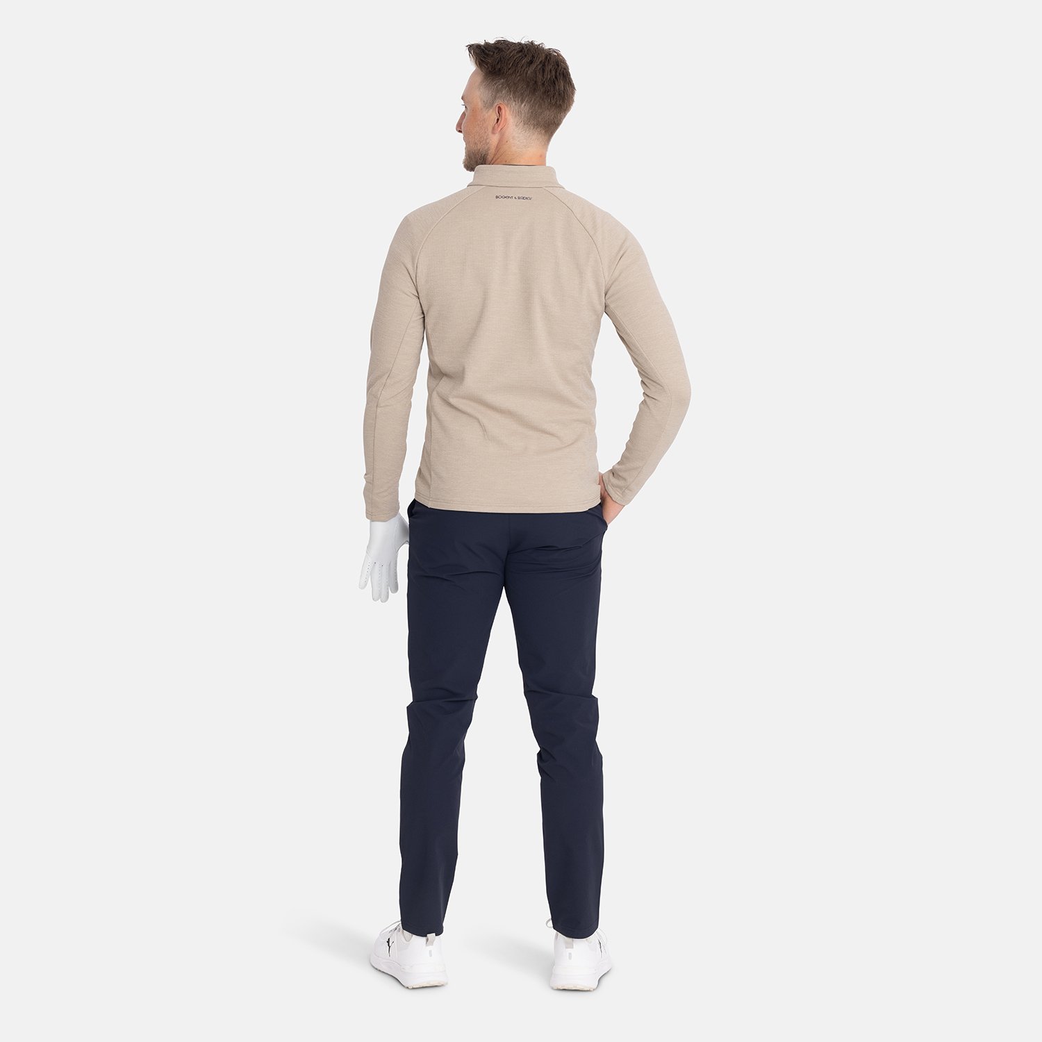M Mid Layer Waffle Full-Zip Beige Bogeys & Birdies M Mid Layer Waffle Full-Zip Beige Bogeys & Birdies