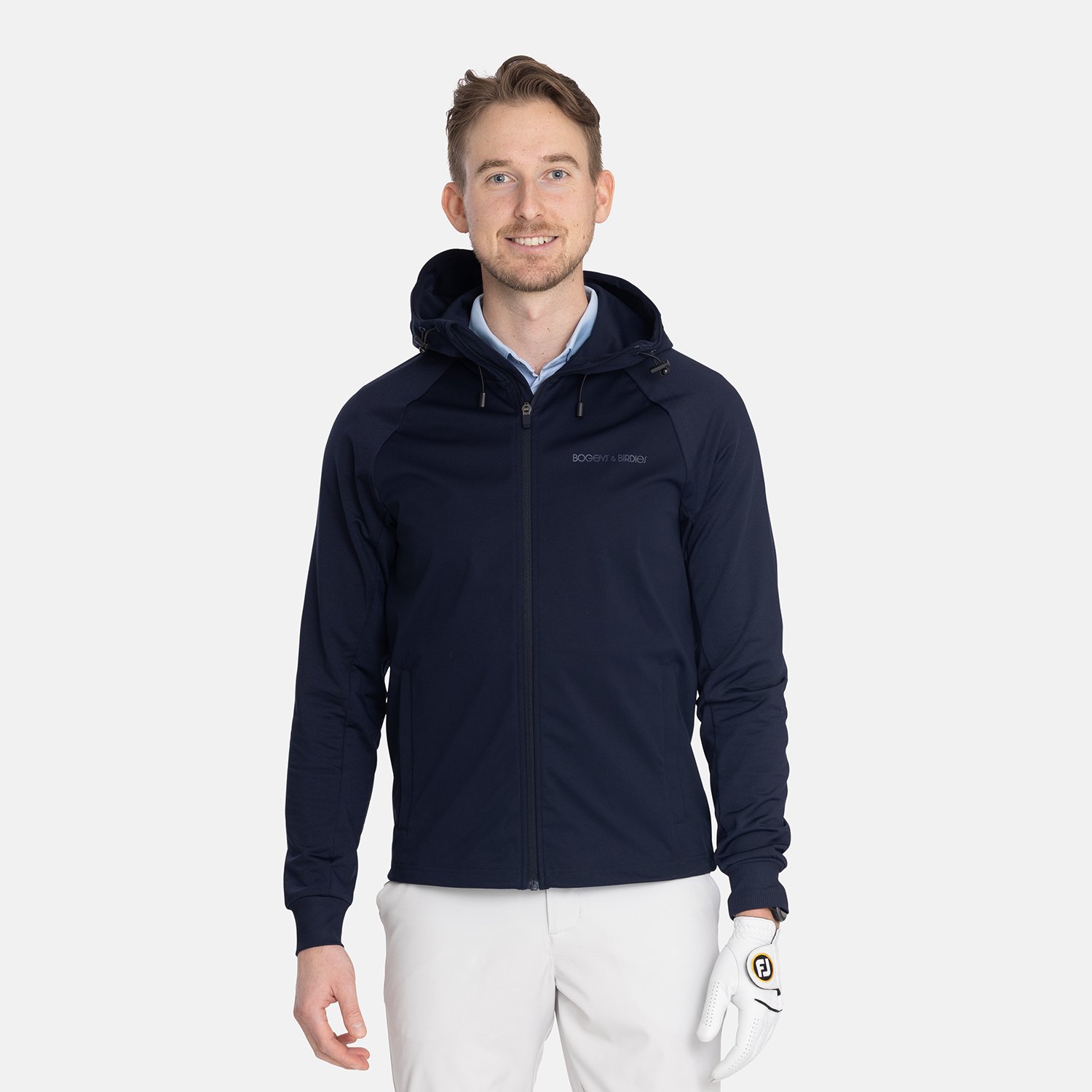 M Hybrid Raglan Hood Jacket Blå Bogeys & Birdies