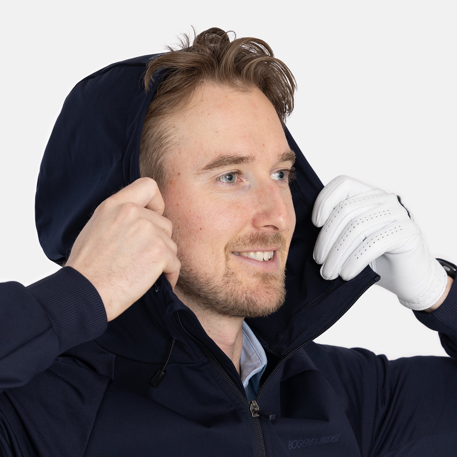 M Hybrid Raglan Hood Jacket Blå Bogeys & Birdies