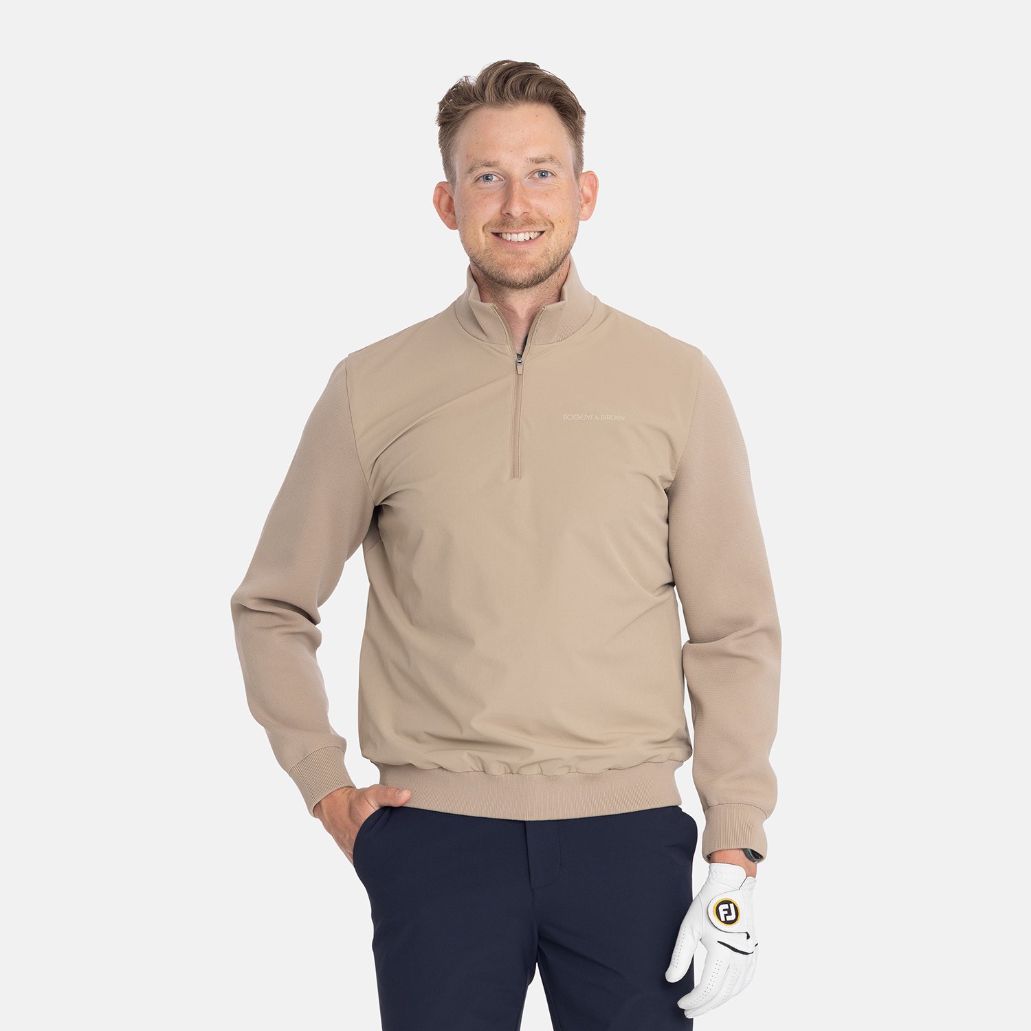 M Knitted Windbreaker Beige Bogeys & Birdies M Knitted Windbreaker Beige Bogeys & Birdies