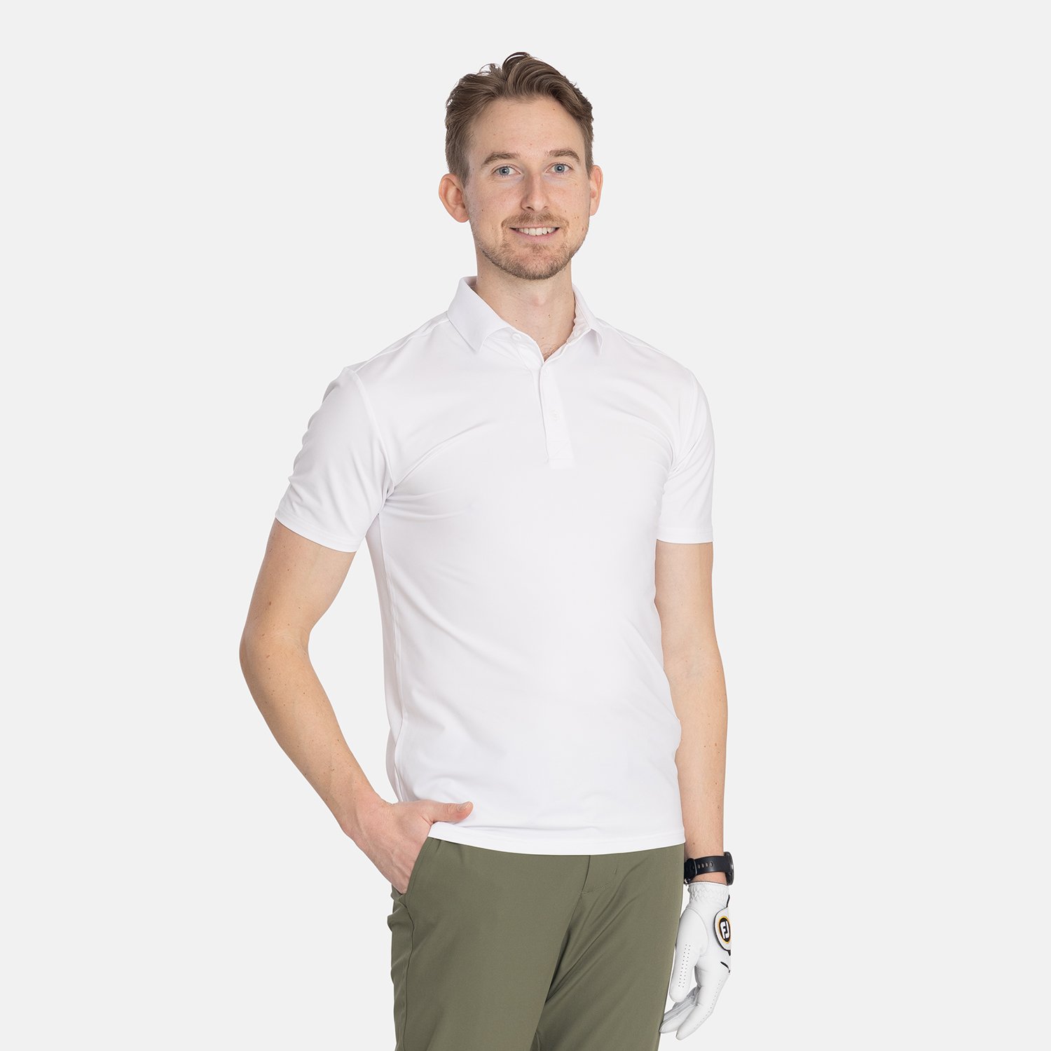 M Tech Scratch Polo Hvit Bogeys & Birdies