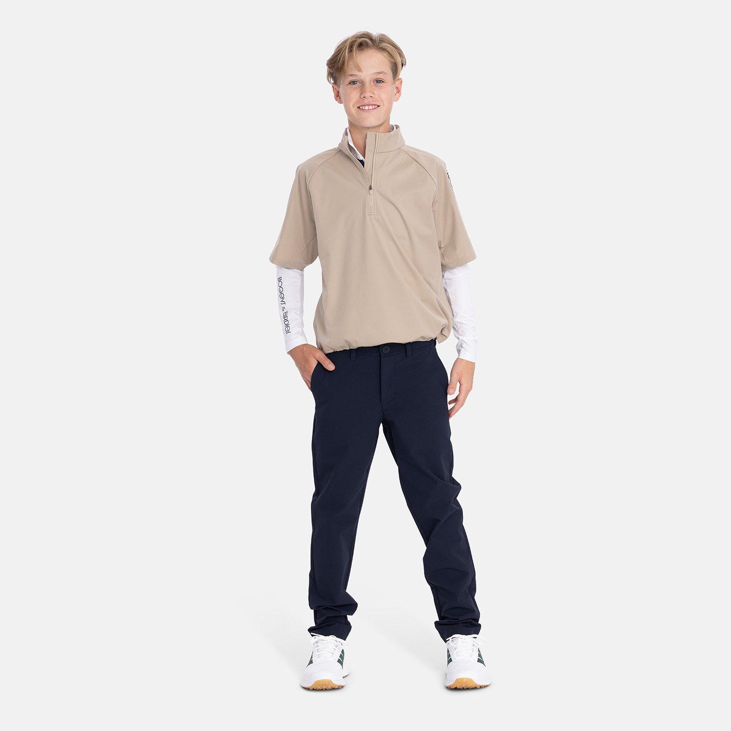Jr Windbreaker SS 1/4 Zip Beige Bogeys & Birdies Jr Windbreaker SS 1/4 Zip Beige Bogeys & Birdies