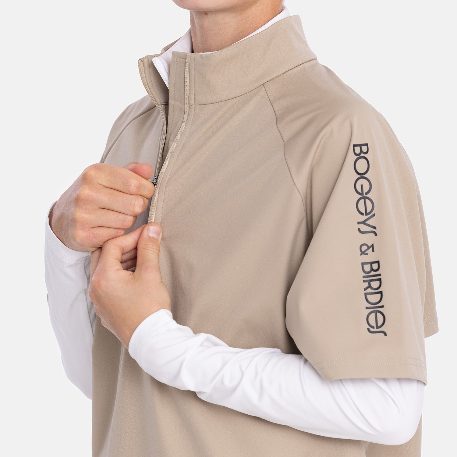 Jr Windbreaker SS 1/4 Zip Beige Bogeys & Birdies Jr Windbreaker SS 1/4 Zip Beige Bogeys & Birdies