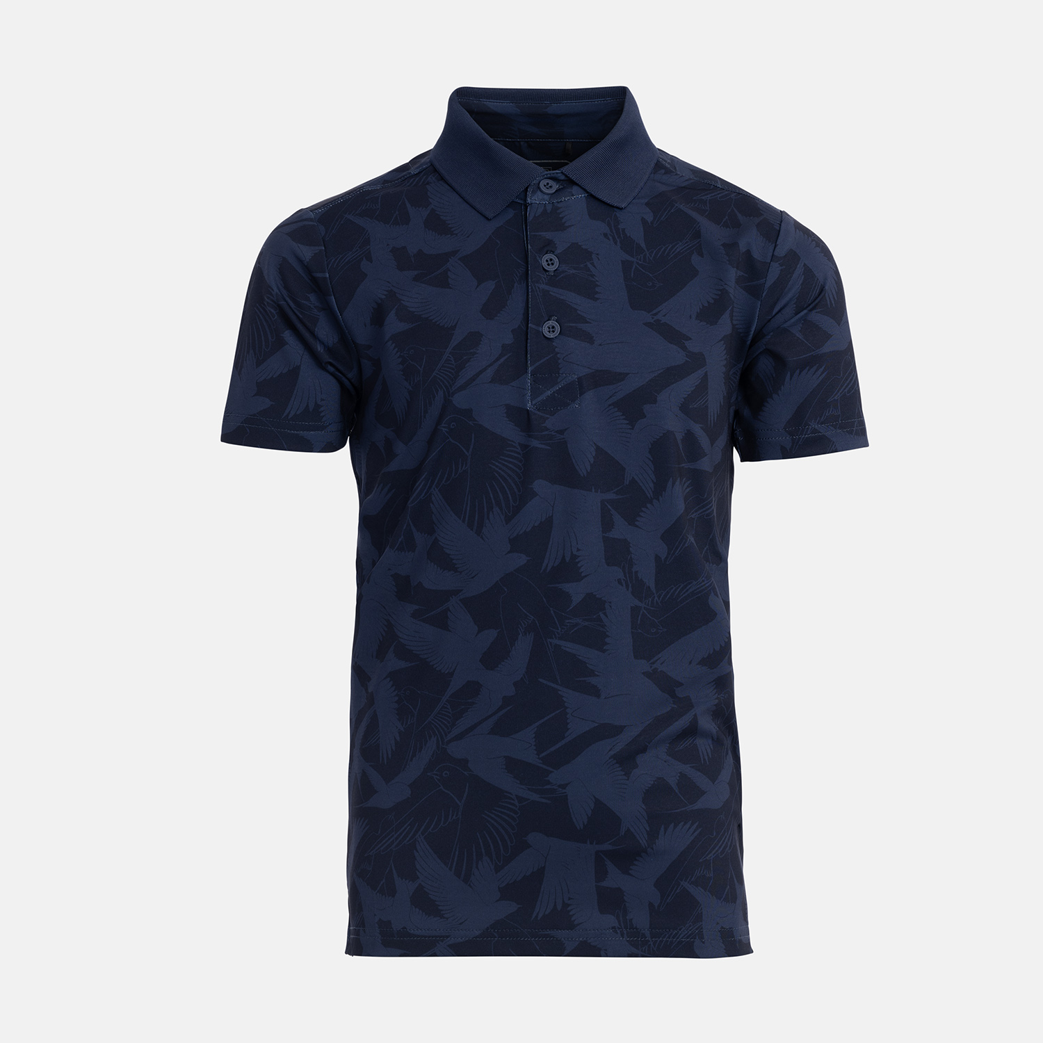 Jr Tech Pique Birdie AOP Blau