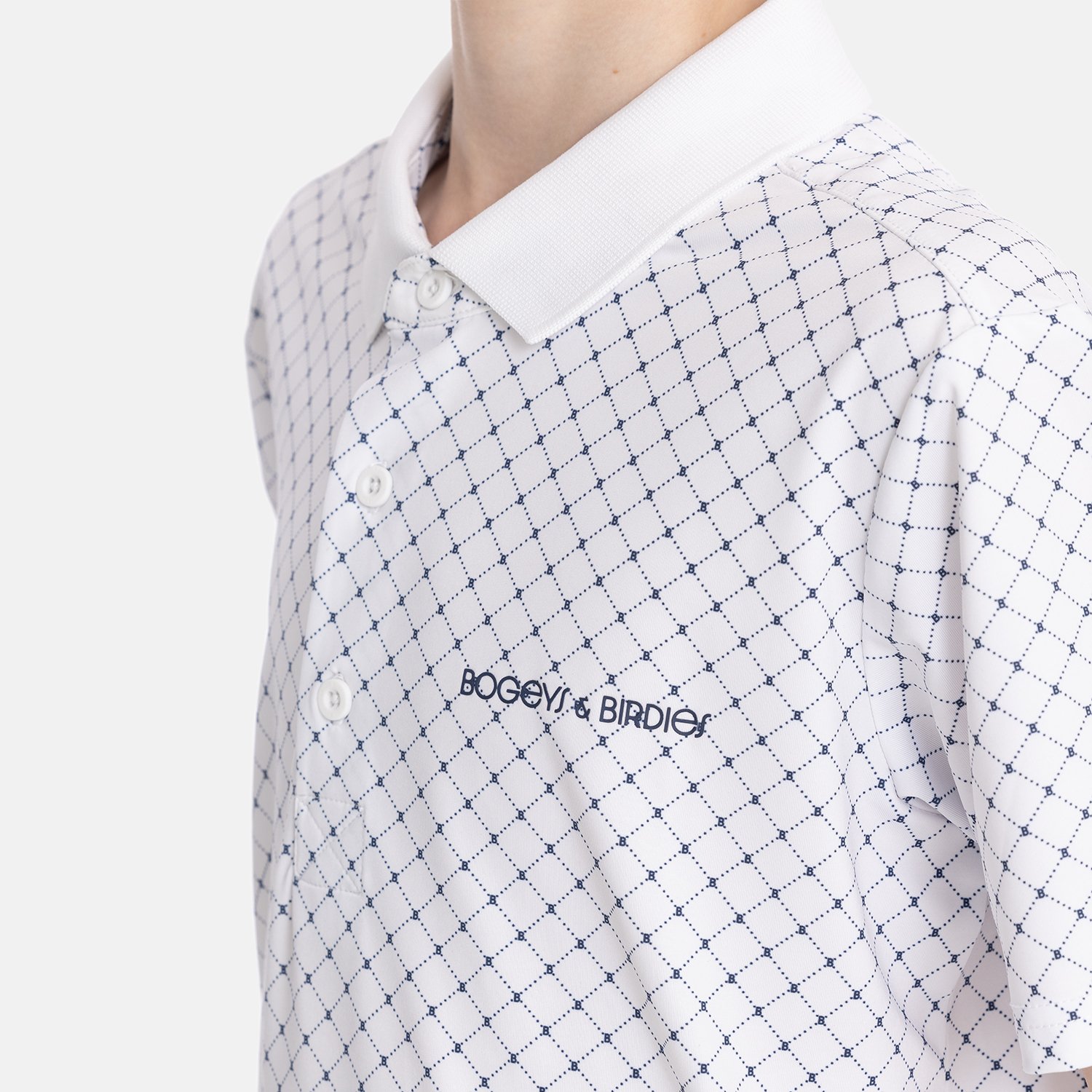 Jr Tech Micro Argyle AOP Vit Blå Bogeys & Birdies