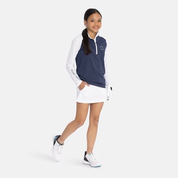 Jr Light Mid Layer LS Hvid Blå Bogeys & Birdies