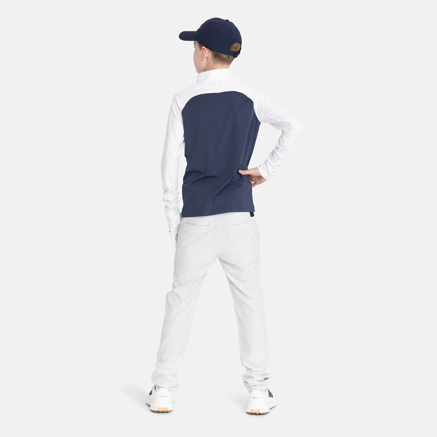 Jr Light Mid Layer LS Hvid Blå Bogeys & Birdies