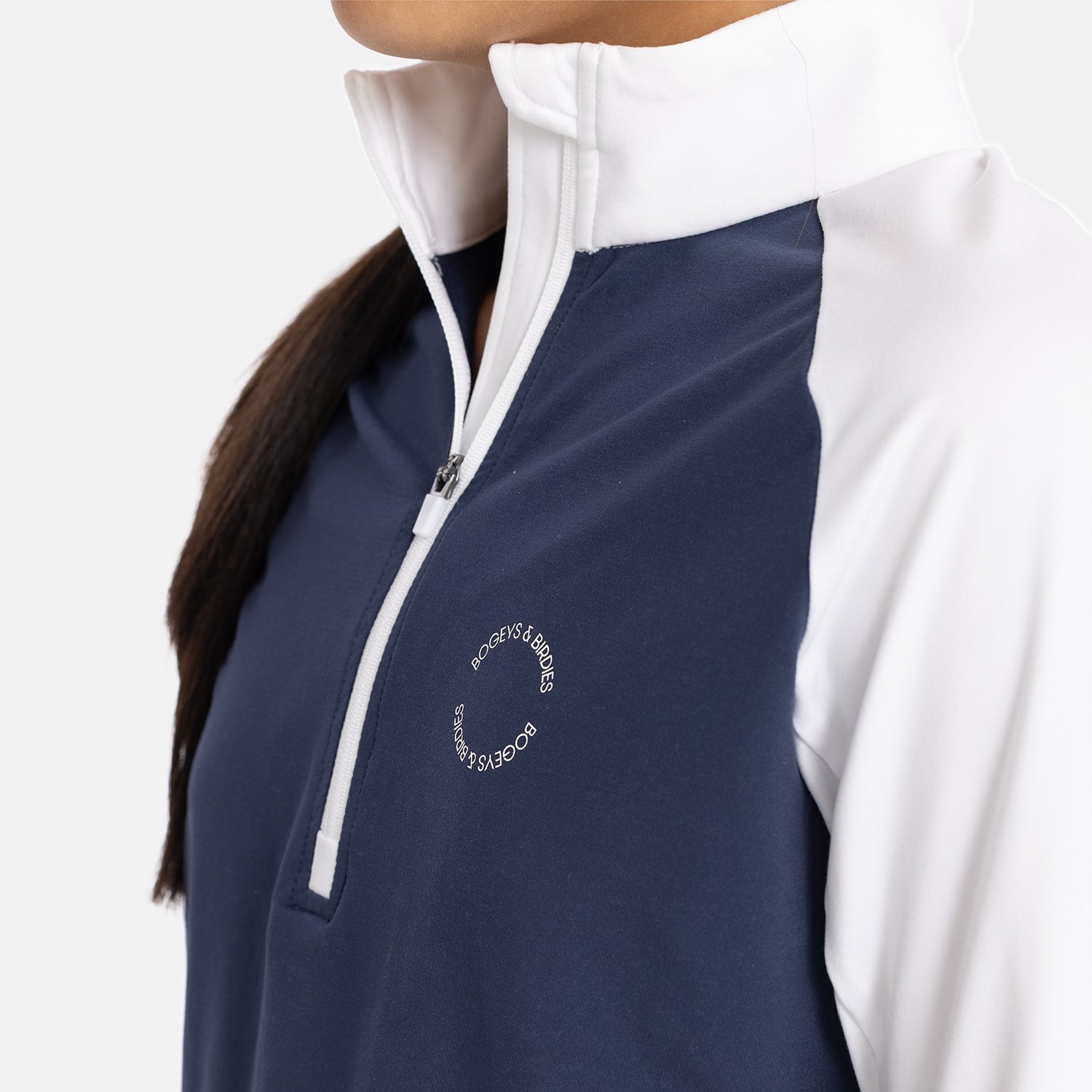 Jr Light Mid Layer LS Hvid Blå Bogeys & Birdies