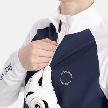 Jr Light Mid Layer LS Hvid Blå Bogeys & Birdies