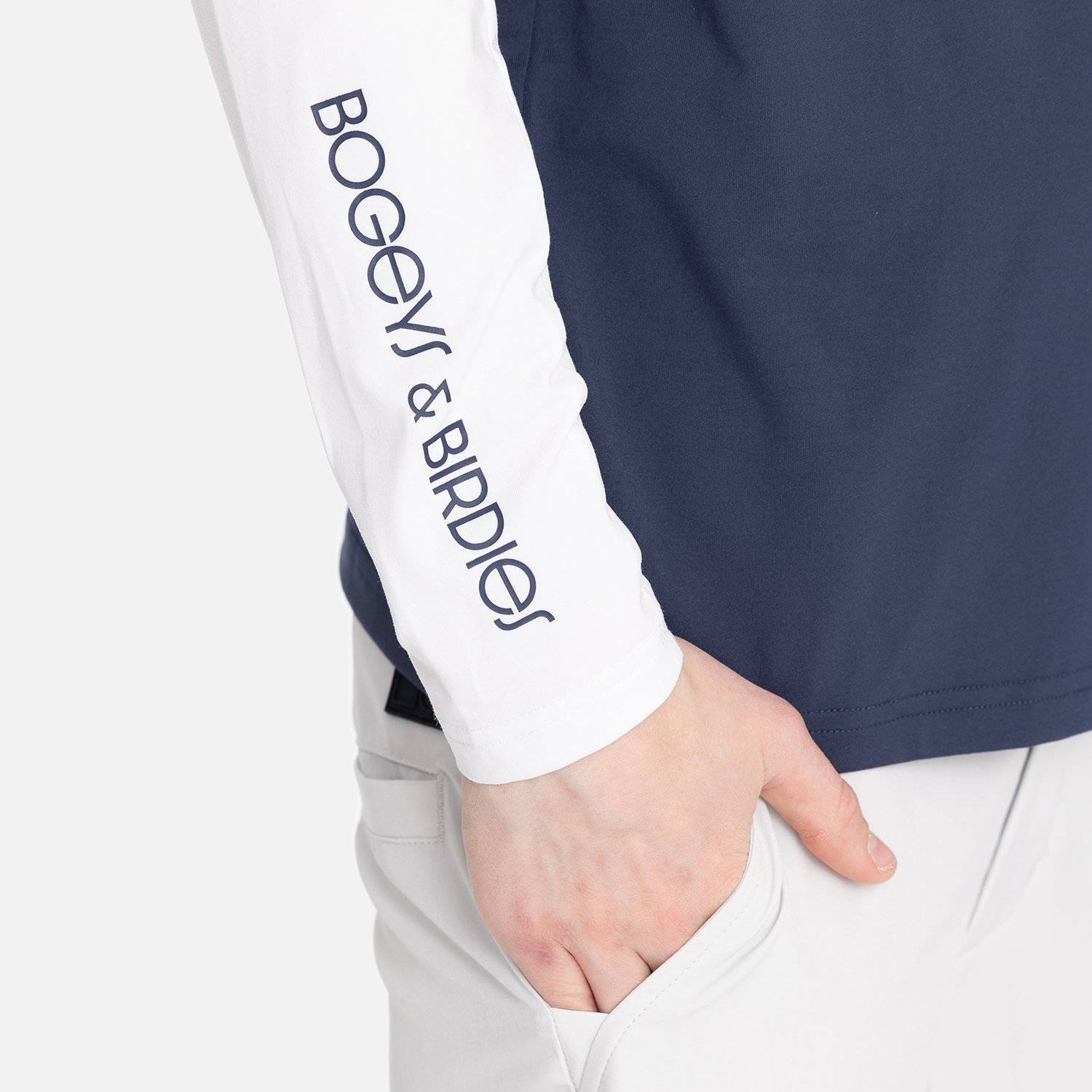 Jr Light Mid Layer LS Hvid Blå Bogeys & Birdies