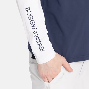 Jr Light Mid Layer LS Hvid Blå Bogeys & Birdies