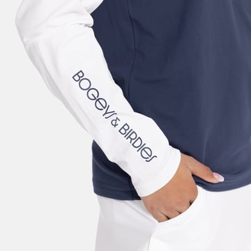Jr Light Mid Layer LS Hvid Blå Bogeys & Birdies