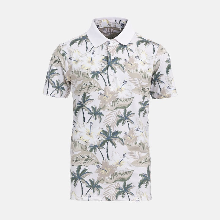 Jr Tech Pique AOP Flowerprint Bogeys & Birdies