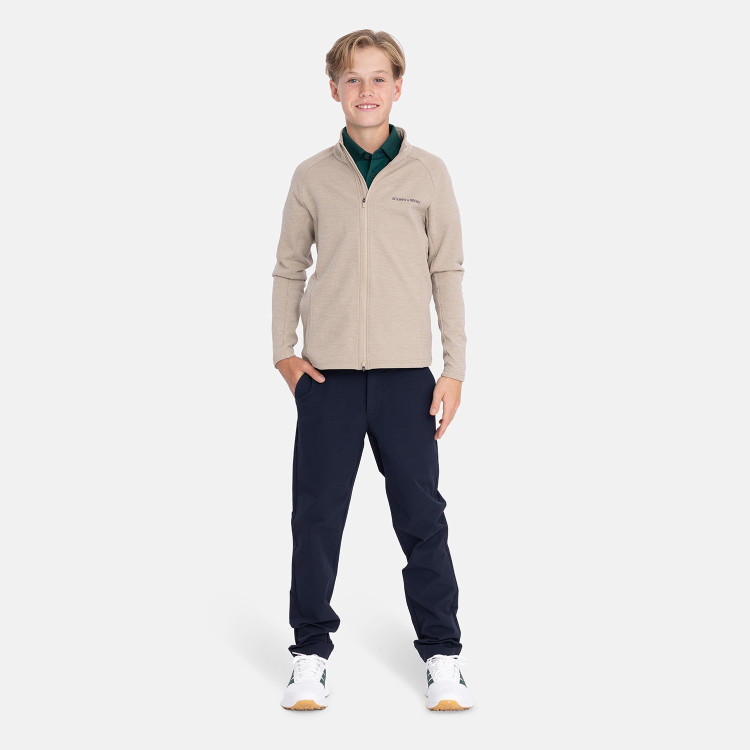 Jr Tech Waffle Midlayer Beige Bogeys & Birdies Jr Tech Waffle Midlayer Beige Bogeys & Birdies