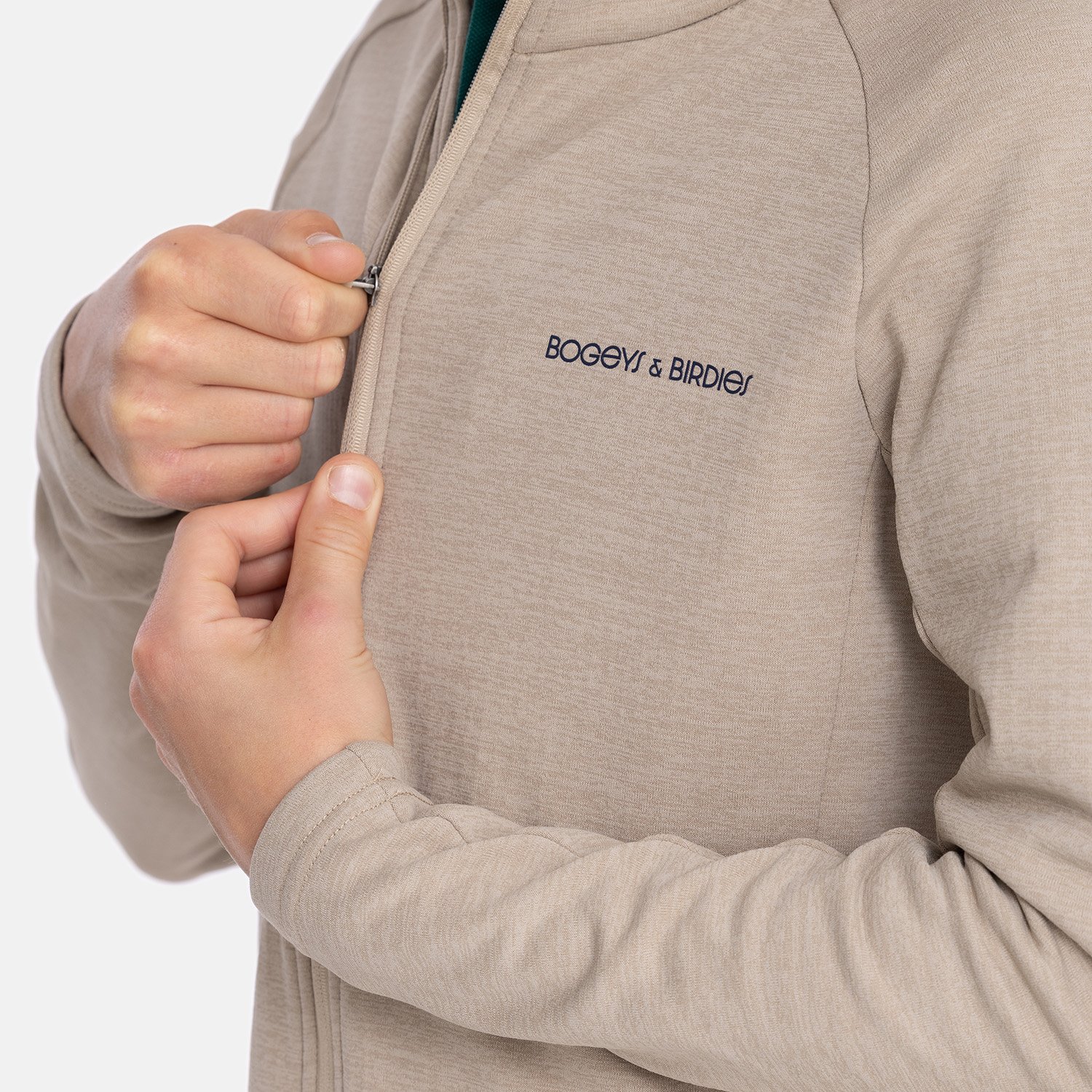 Jr Tech Waffle Midlayer Beige Bogeys & Birdies Jr Tech Waffle Midlayer Beige Bogeys & Birdies