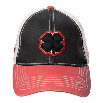 Two Tone Vintage Black Red Beige Black Clover