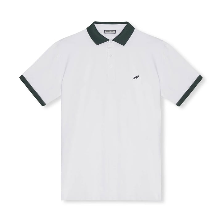 Golf Tech Polo Weiß Grün Goatlane Golf Tech Polo Weiß Grün Goatlane