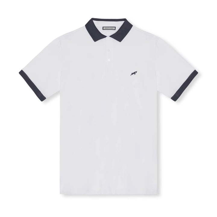 Golf Tech Polo Vit Blå Goatlane