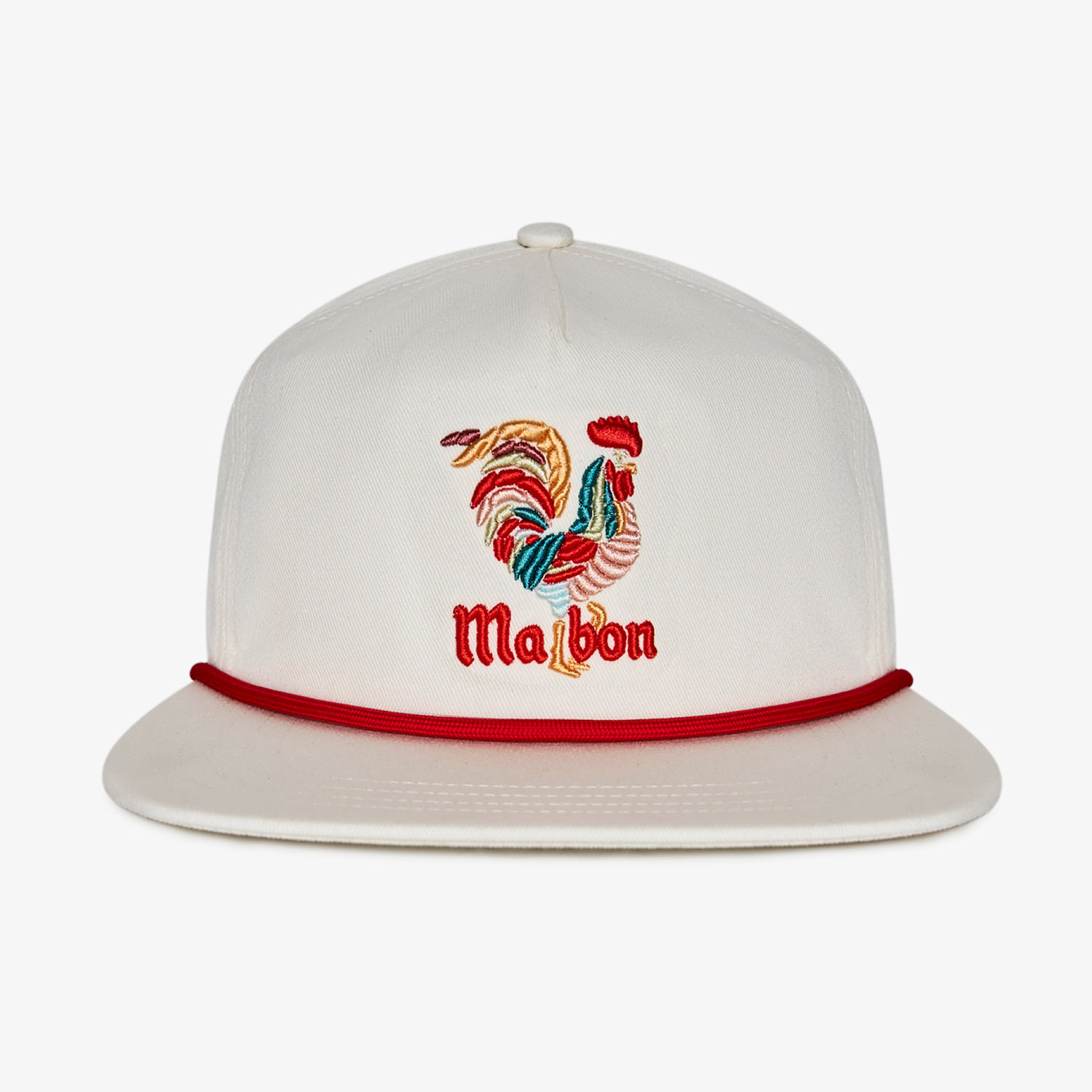 Malbon Golf Rooster Snapback White Headwear