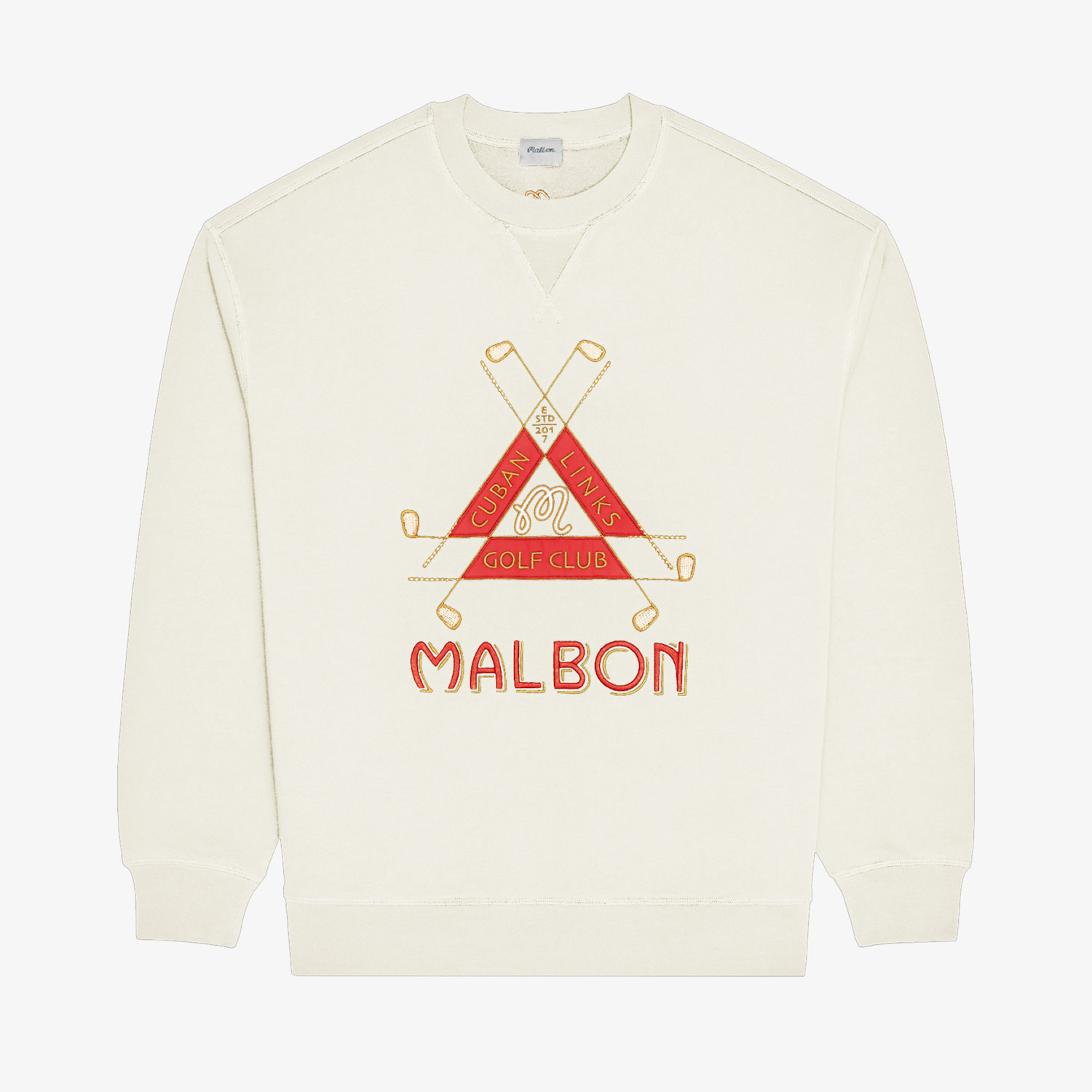 Malbon Golf Malbon Golf Trinity Crewneck White Sweater