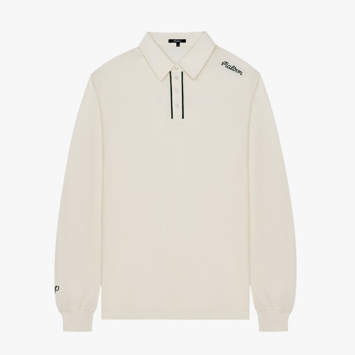 JP LS Cotton Modal Pique Vit Malbon Golf