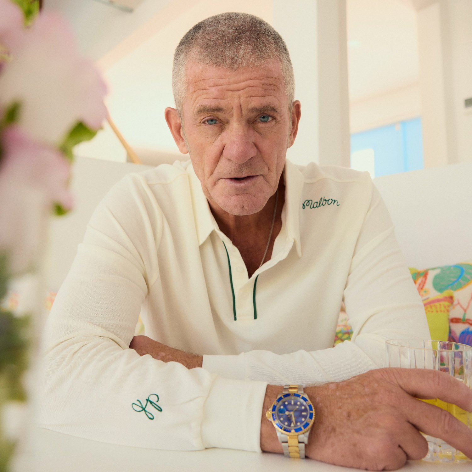 JP LS Cotton Modal Pique Hvit Malbon Golf JP LS Cotton Modal Pique Hvit Malbon Golf