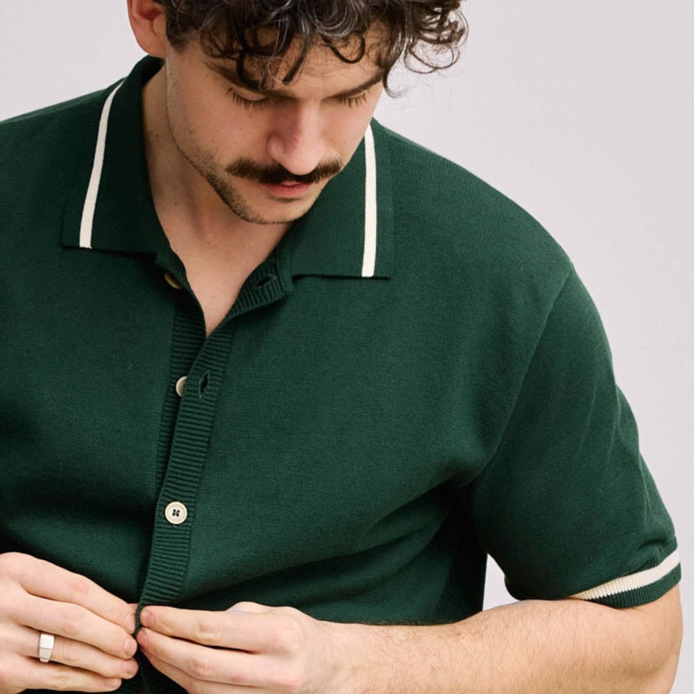 Knit Polo Grön Local Rule