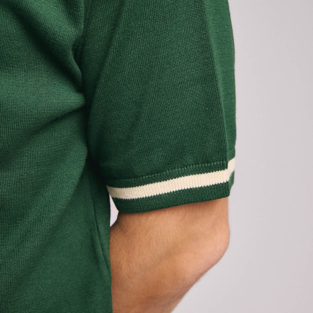 Knit Polo Grön Local Rule