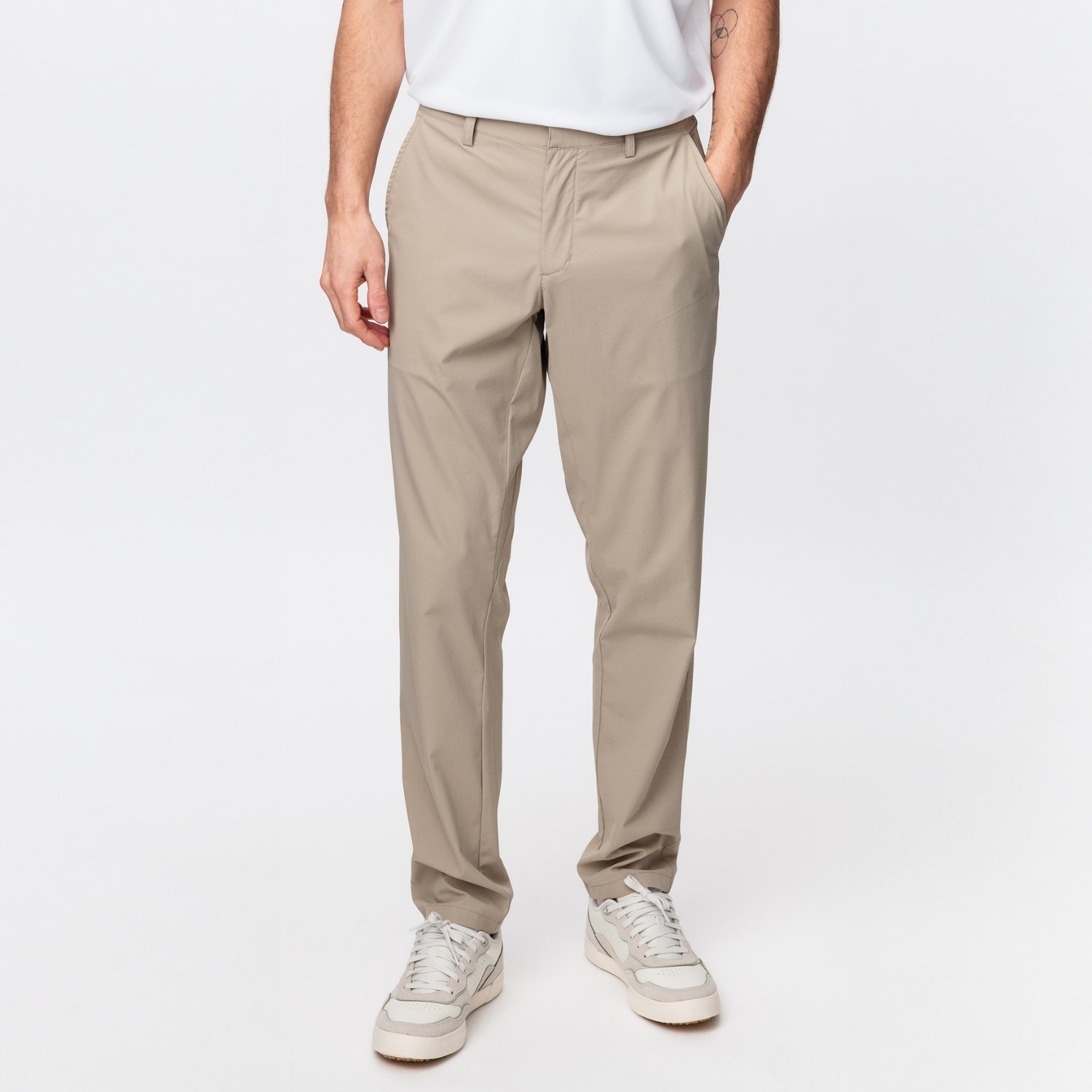 Tapered Lightweight Tech Pants Beige Local Rule