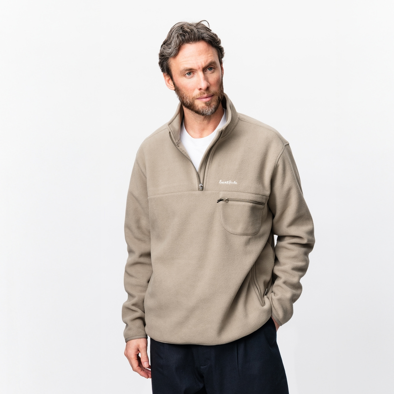 Local Rule Fleece Pullover Beige Midlayer