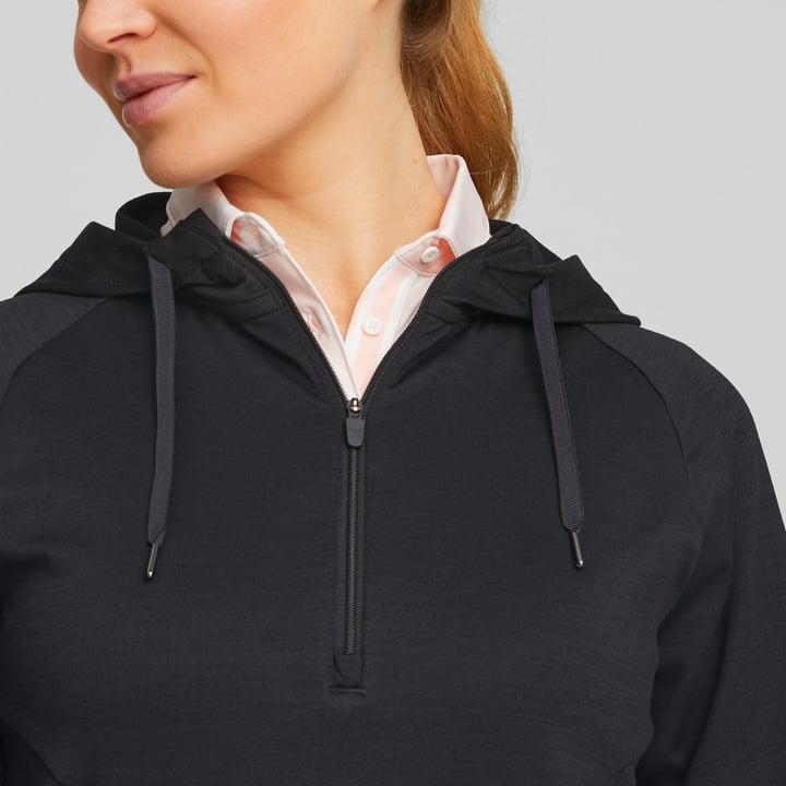 W Hooded Cloudspun 1/4 Zip Grå Puma