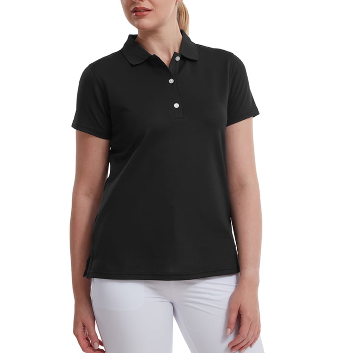 Stretch Pique Solid Svart FootJoy Stretch Pique Solid Svart FootJoy