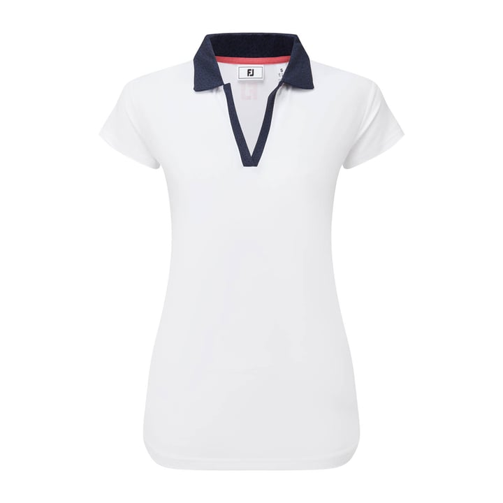 Cap Sleeve Print Trim Lisle Hvid FootJoy