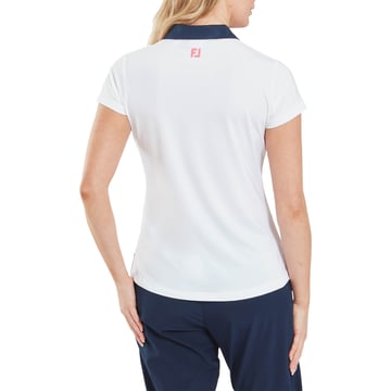 Cap Sleeve Print Trim Lisle Hvid FootJoy
