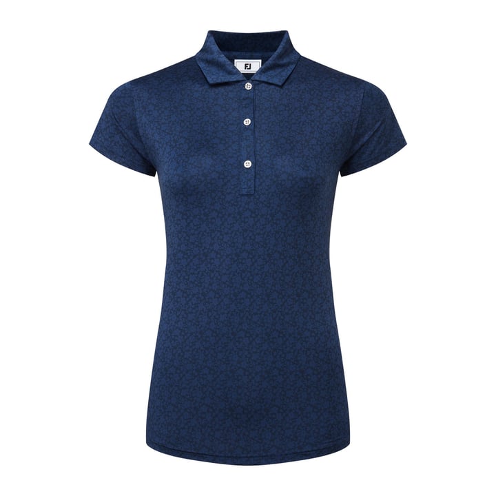 Painted Floral Cap Sleeve Lisle Blå FootJoy