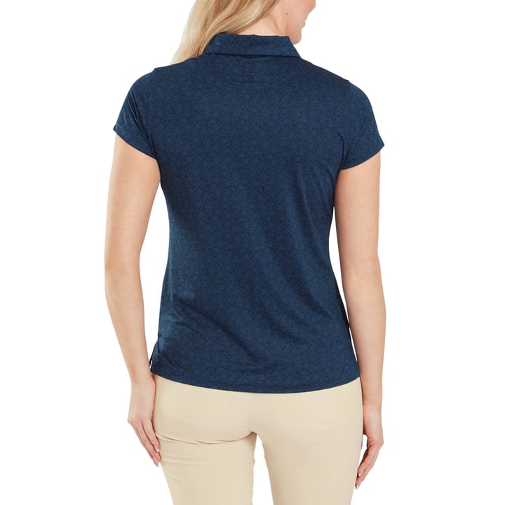 Painted Floral Cap Sleeve Lisle Blå FootJoy