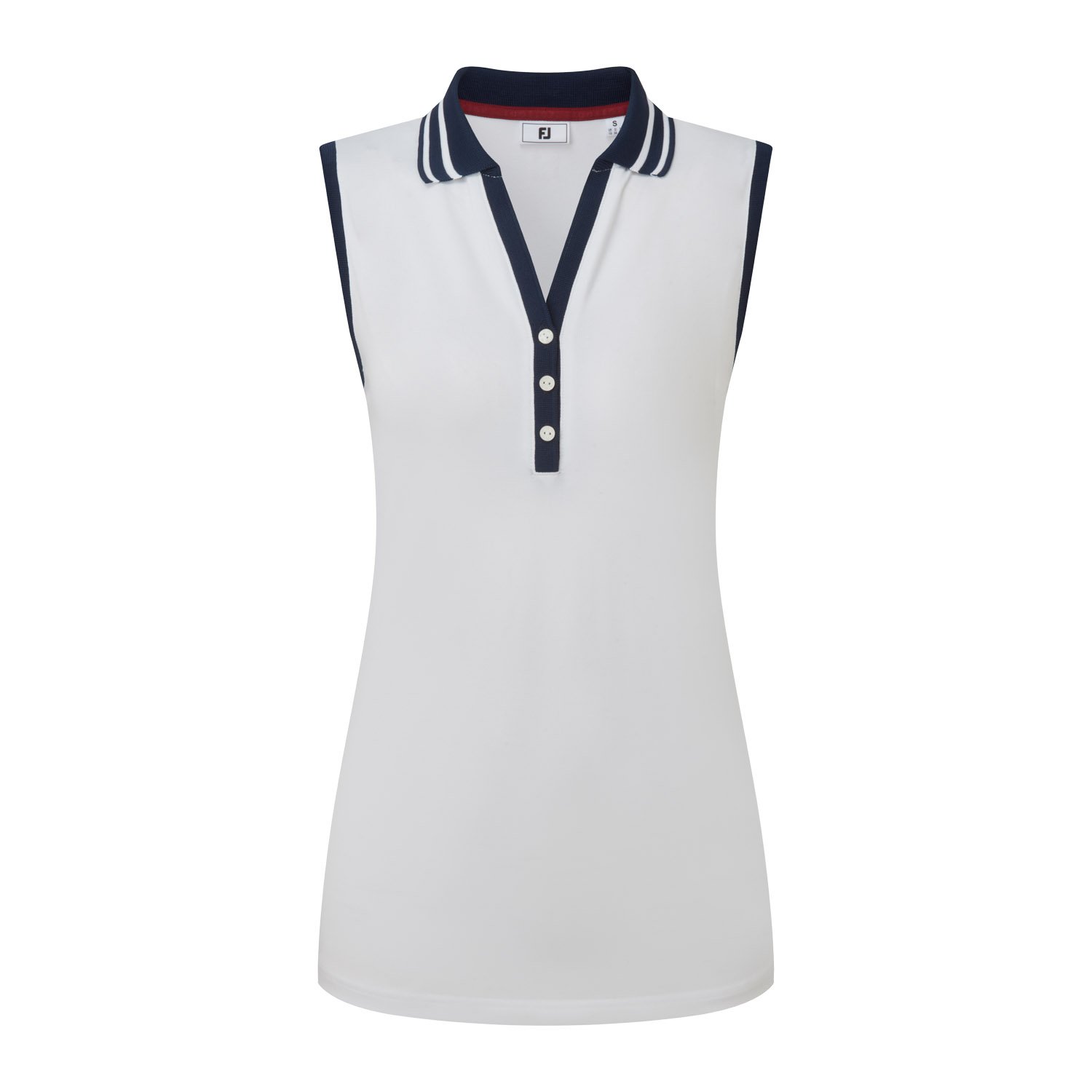 Contrast Rib Knit Sleeveless Polo Hvit FootJoy