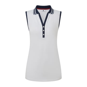 Contrast Rib Knit Sleeveless Polo Hvit FootJoy