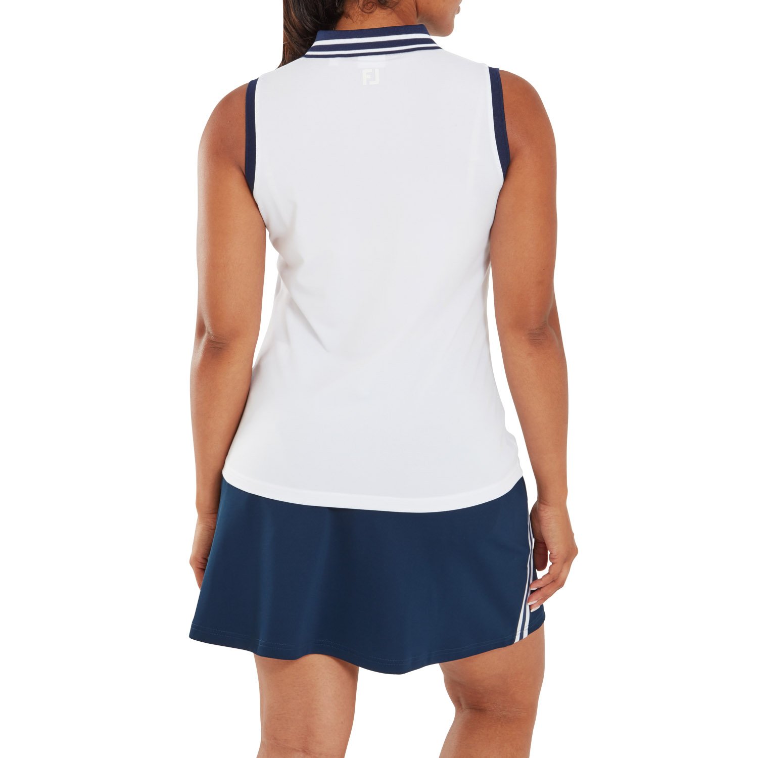 Contrast Rib Knit Sleeveless Polo Hvit FootJoy